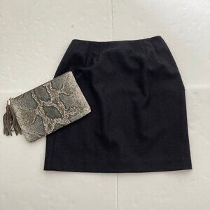 Amanda Smith Vintage Black Pure Wool Pencil Skirt 12